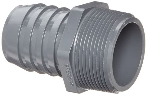 New Adapter Schedule 40 1436 Series PVC Tube Fitting Gray 1-1/2 Barbed ...