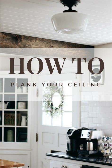 How To Plank A Ceiling & Build A Faux Beam | Faux beams, Diy ceiling ...