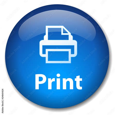 PRINT Web Button (printer printout now document ready go vector) Stock ...