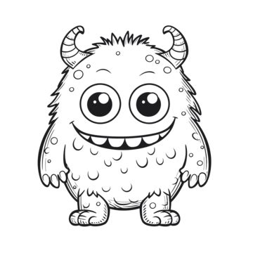 Cute Monster For Coloring Pages Outline Sketch Drawing Vector, Monster ...