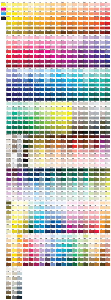 Color Chart (Pantone / PMS) – Advanced Digital NYC