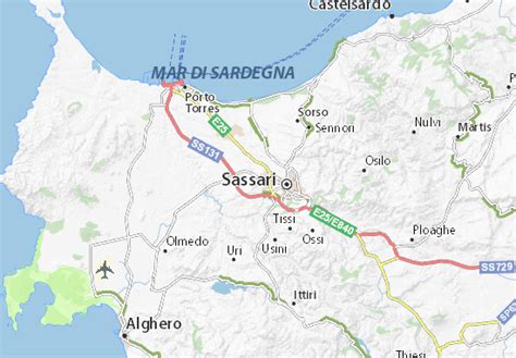 MICHELIN Sassari map - ViaMichelin