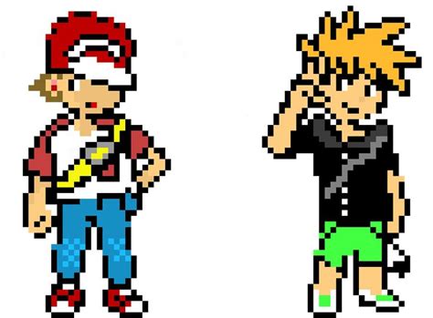 Pokemon Trainer Red and Blue | Pixel Art Maker | Pixel art maker, Pixel ...