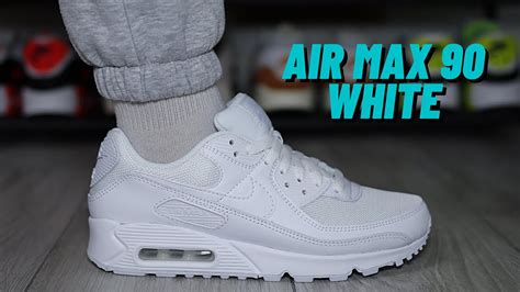 Nike Air Max 90 "All White" On Feet Review - YouTube