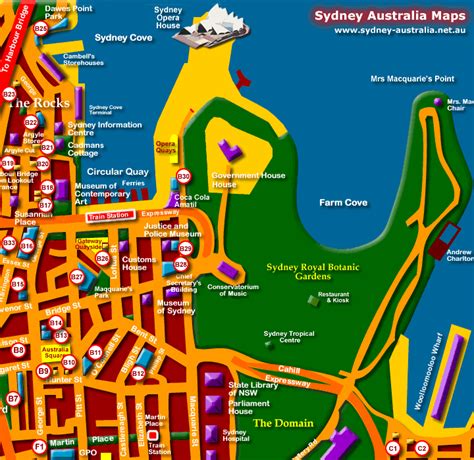 Map Showing Sydney Centre Hotels