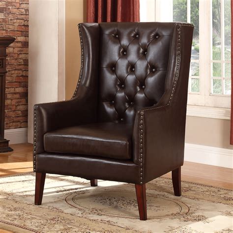 Best Master Furniture's Traditional Faux Leather Executive Chair, Brown ...