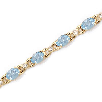 Aquamarine Gold Bracelet - Gemstone Jewelry Image