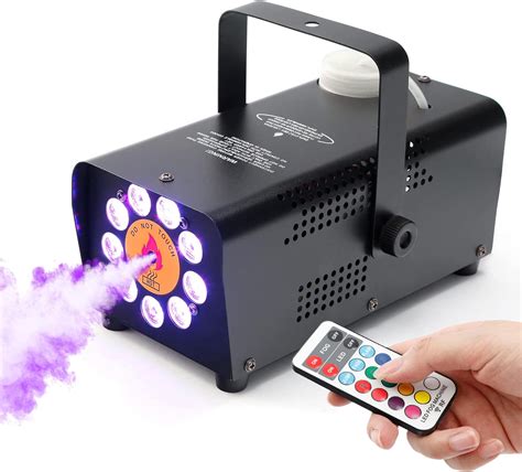 TCFUNDY Fog Machine with 9 LED Lights, 500W Smoke Machine with 12 Color ...