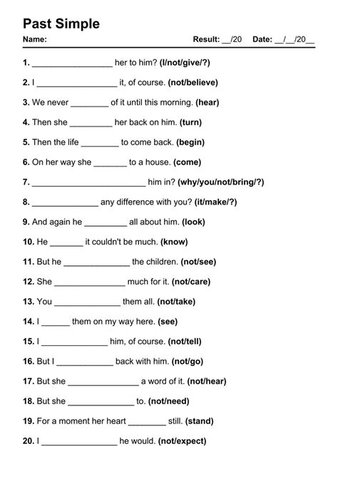 101 Past Simple PDF Worksheets with Answers [2020 Exercises] - Grammarism