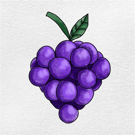 How to Draw Grapes - HelloArtsy