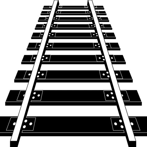 Download Railroad Tracks Clipart - Railway Track Clipart Black And ...