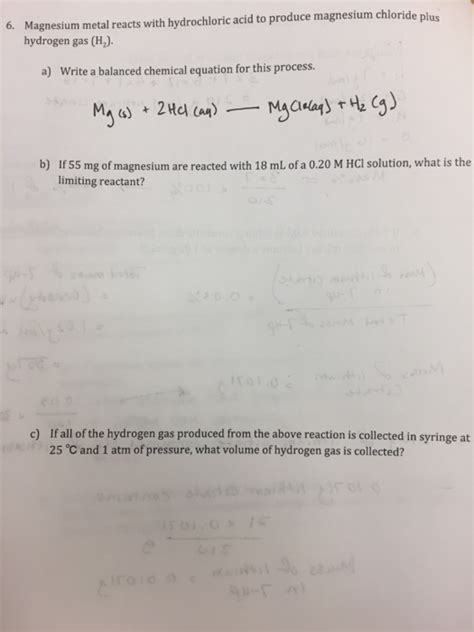 How To Write A Balanced Chemical Equation For Magnesium And ...