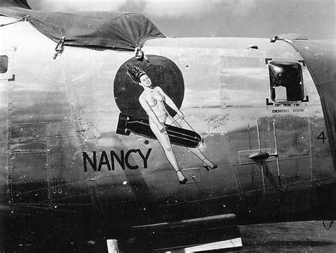 B-24 Liberator Bomber Nancy Nose Art 11th Bomb Group 42nd Bomb Squadron ...