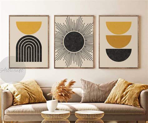 Mid Century Modern Art Print Set Of Abstract Geometric Sweden ...