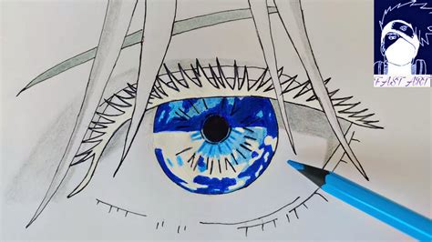 How to Draw SATORU GOJO'S Eye WITH CHEAP ART SUPPLIES | Как раскрасить ...