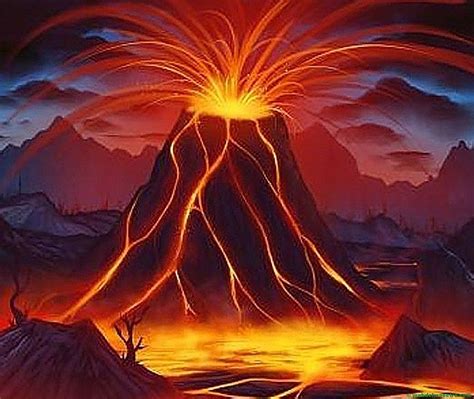 Los fenómenos naturales ilustrados con dibujos | Volcano drawing ...