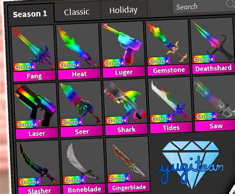 Roblox Murder Mystery 2 MM2 Chroma Godly Knives & Guns Fast Shipping ...