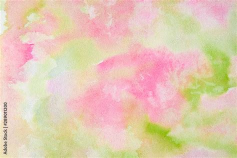 Abstract pink-green watercolor background, bright, contrast splashes ...