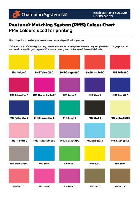 Pantone Color Chart Pdf