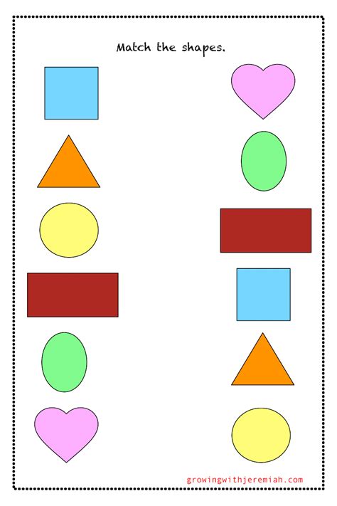 Matching Shapes And Colors Free Printables