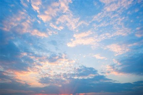 Premium Photo | Blue sky background texture with white clouds sunset ...