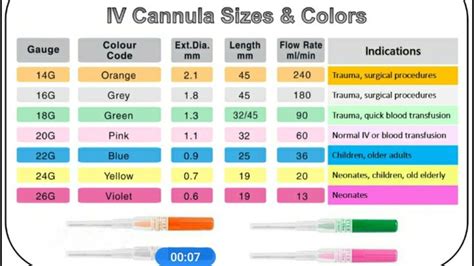 Branula Size and Colour - KatiemcyShaw