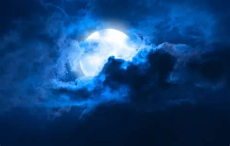 Wallpaper the sky, clouds, landscape, night, The moon, moon, moonlight ...