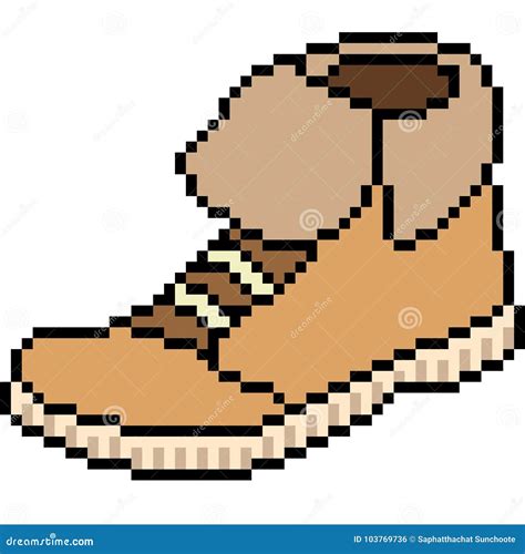 Vector pixel art shoe stock vector. Illustration of wear - 103769736