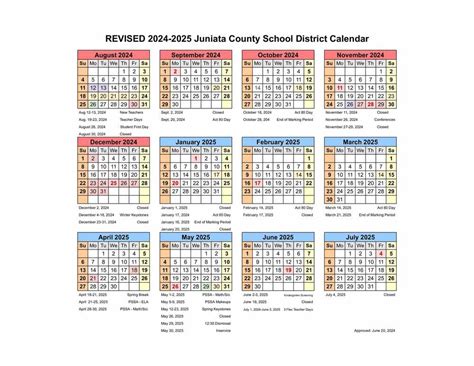 REVISED JCSD 2024-2025 Calendar | Juniata County School District