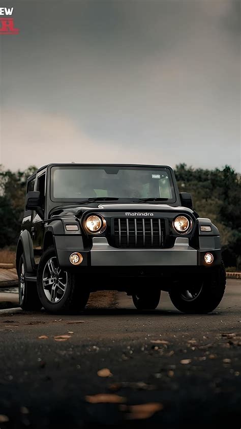 Black Thar, Frontlook, black car, mahindra, HD phone wallpaper | Peakpx