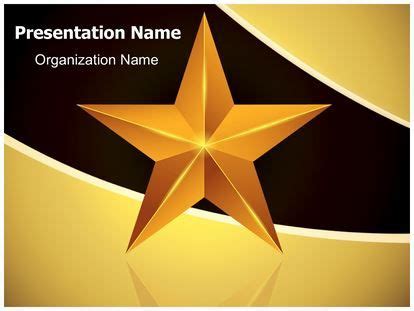 Celebration Gold Star PowerPoint Template Background | Christmas ...