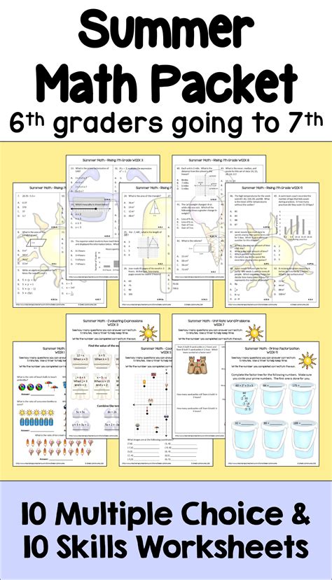 6th Grade Math Worksheet Packet