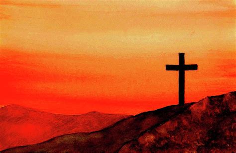 Cross at Sunset Painting by Michael Vigliotti | Pixels