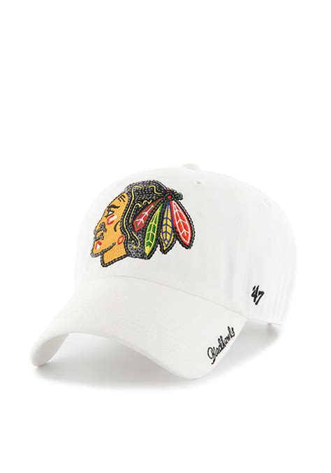 Chicago Blackhawks 47 Womens Sparkle Adjustable Hat - White