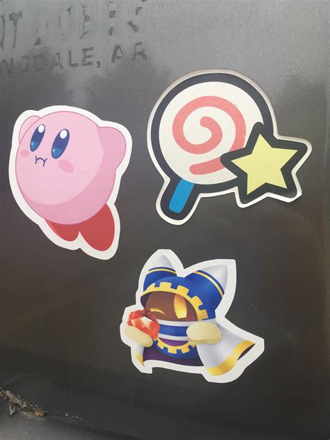 A few of the Kirby stickers I got! On my car. : r/Magolor