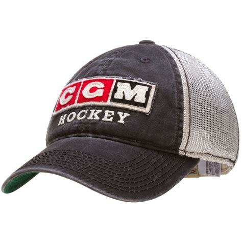 Chicago Blackhawks Grey and White Mesh Back CCM Fitted Hat by CCM # ...