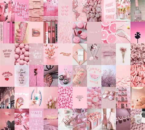 Download A trendy pink collage desktop background Wallpaper ...