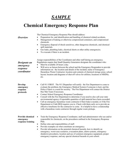 Water System Emergency Response Plan Template