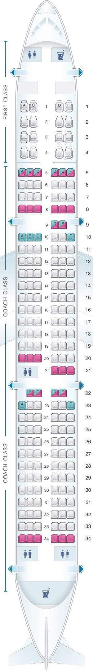 Seat Map US Airways Airbus A321 | SeatMaestro