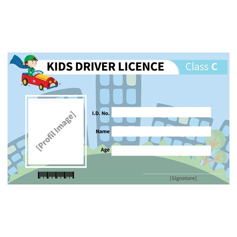 Drivers License Template For Kids Printable