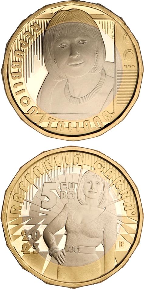 5 euro coin - Great Italian Artists - Raffaella Carrà | Italy 2023