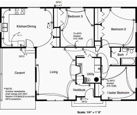 Simple Floor Plan With Electrical Layout - floorplans.click