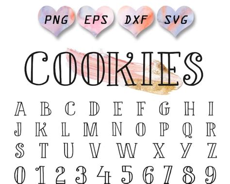 svg font cute font svg cute alphabet cookie font food font