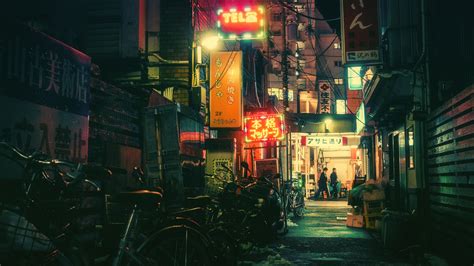 Japanese, Tokyo, Neon light, Bicycle Wallpapers HD / Desktop and Mobile ...