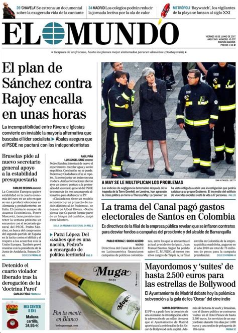 Newspaper El Mundo (Spain). Newspapers in Spain. Today's press covers ...