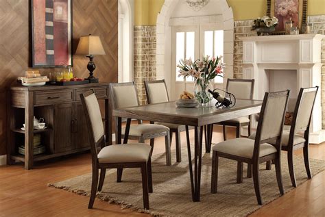 Caithe Rustic Oak Rectangular Dining Room Set from Furniture of America ...