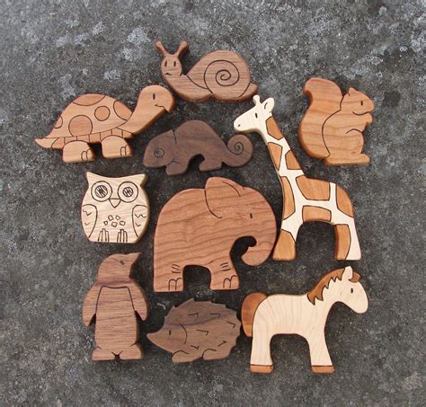 PICK ANY TEN Wooden Toy Animals - Wood Toys - all natural teethers and ...