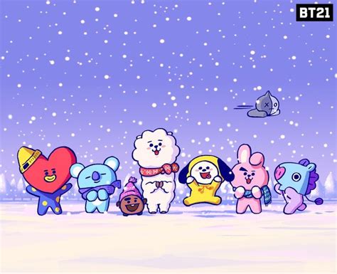 BT21 on Twitter | Snow much fun, Bts wallpaper, Bts christmas