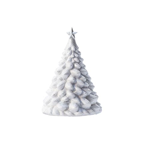 Silver Christmas Tree Decoration On Real Snow Outdoors, Winter Holidays ...