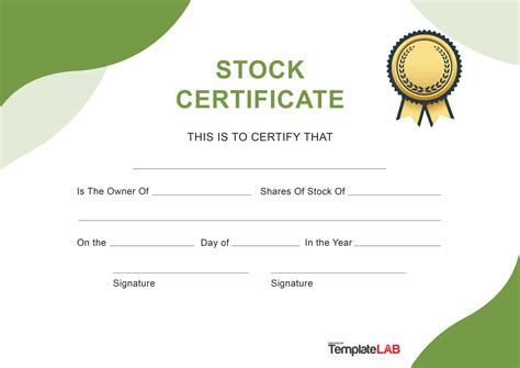 Back Of Stock Certificate Template